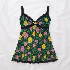 Free With Purchase - Blush Camisole Floral Sleeveless Straps Push Up Mesh